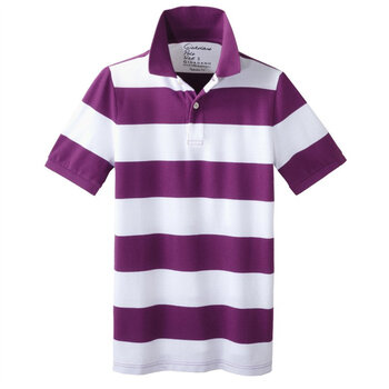 Giordano佐丹奴 Polo 男炫彩个性横间修身POLO 01012014 深洋红 XL