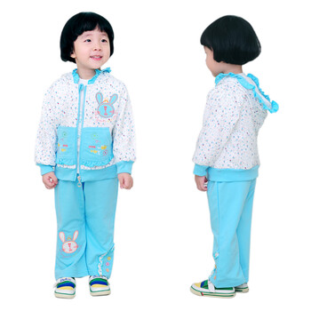 达晶 2012新款 女童/宝宝/婴幼儿服装 套装 春秋装 童装 1-2岁 5021 活力蓝 100