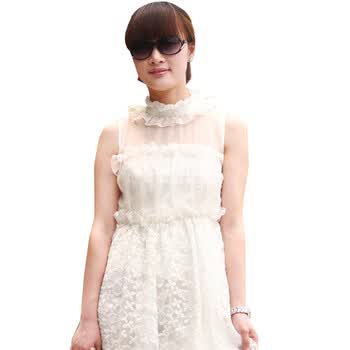 DEESHA笛莎女童装夏季新款母女亲子装连衣裙1213313/1264456 妈妈款白色 XL