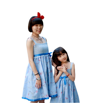 喜乐趣-MW01L38 女童 蓝色刺绣吊带裙/礼服裙 限量版 蓝色 150cm