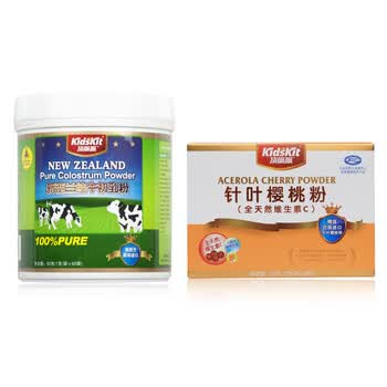汤臣倍健 顶呱呱新西兰牛初乳粉（进口）60g + 针叶樱桃粉 送鱼肝油20粒+牛乳钙粉5袋