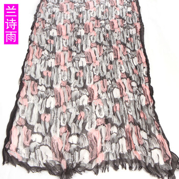 兰诗雨 棉女士围巾MSSB000007 灰色 均码