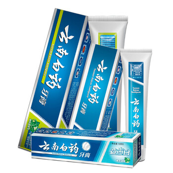 云南白药牙膏留兰香型100g2支 益齿白65g2支 薄荷香型210g2支 组合
