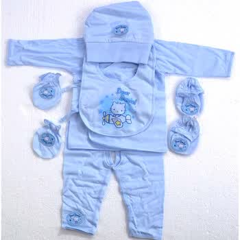 Hello Kitty Babies浅蓝婴幼儿内衣四条带套装礼盒（3个月）1111055066916