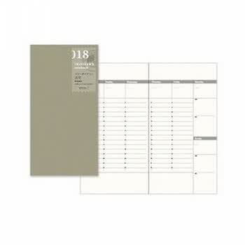 日本Midori TRAVELER'S notebook 周记本内芯 |标准型018 28周