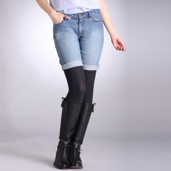 乐都特 Laredoute 女式休闲牛仔翻边短裤 1色 YU45 石楠蓝 XL(170/76A29)