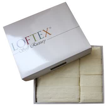 亚光LOFTEX水木年华纯棉美容毛巾浴巾素色吸水手巾日本创意面浴礼品装（1浴2面） 米色 套巾