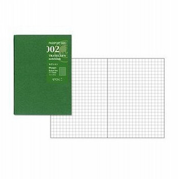 日本Midori Traveler's Notebook 护照型替芯002| 方格轻量纸 80P