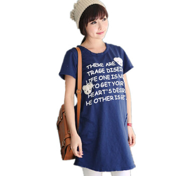 蕾曦 2012 夏季新品 韩版孕妇长款T桖 可爱字母小熊款 长款T桖裙 ZI.64 绿色 均码