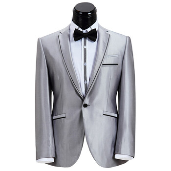 HSEEN韩臣2012新款新郎结婚西服套装 男士银色修身礼服西装 HS7176 银色 56F版 195/108F