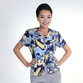 邢氏 XING'S 短袖正装上衣 高档质地面料 经典淑女款式XS11G3105738 蓝花色 48