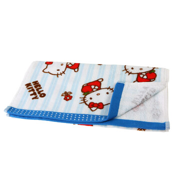 亚光LOFTEX红苹果kitty系列面巾洗脸割绒毛巾儿童可啃咬hello kitty授权632202 蓝色 面巾