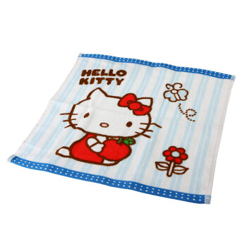 亚光LOFTEX红苹果kitty系列割绒小方巾儿童宝宝可啃咬hello kitty授权632201 蓝色 方巾