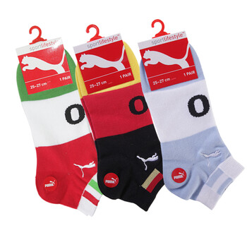 PUMA 彪马 男士袜子绣花运动 足球袜 三双装 P14008 主图色 25-27cm