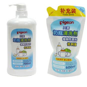 贝亲奶瓶清洗剂700ml+补充装600ml