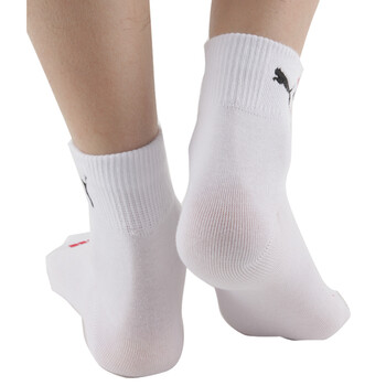 PUMA 彪马 男士提花休闲袜 运动袜子P1151014 漂白-缎带红 25-27cm