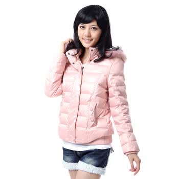雅鹿 女 貉子毛休闲时尚短款90绒羽绒服 ^@^LD20070 浅血牙 175/XXL