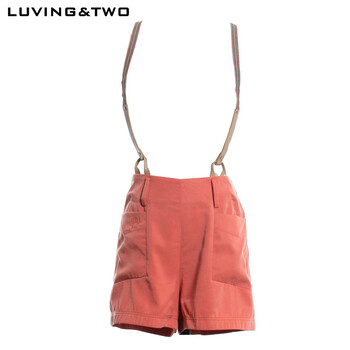 LUVING&TWO2012新款夏装纯色牛仔休闲吊背带裤韩版女L1225370A 深蓝 L