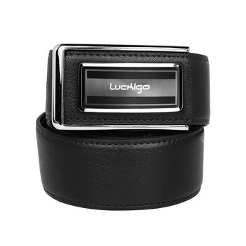 luckigo/乐行仕 简洁板扣皮带 3170002 黑色 120cm