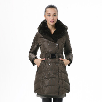 波司登羽绒服 女毛领时尚修身款 BR2290 1314(富贵棕) 190/108A(XXXXL)