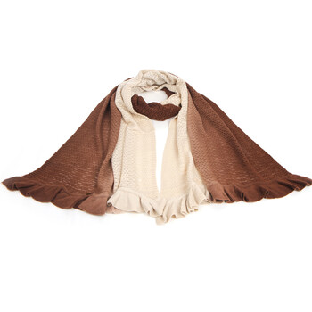 兰诗雨 围巾毛线女士MXWJ230003 褐色 均码