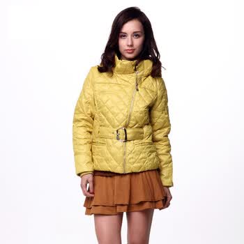 年中大促 爱美斯特价时尚带帽女装新款简单大方短款羽绒服清仓 黄色 (XXL)175/96A