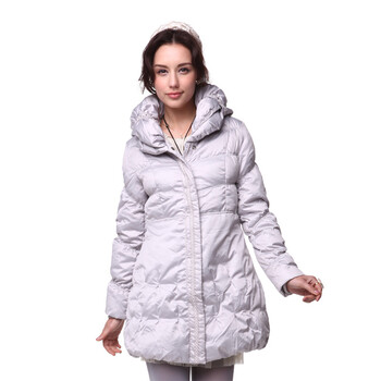年中大促 爱美斯泡泡领新款女装修身正品羽绒服清仓A115098 浅灰色 (XXL)175/96A