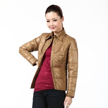 波司登 羽绒服 女衬衣领花边装饰时尚内恤 BR2138 109(奶黄) 185/104A(XXXL)