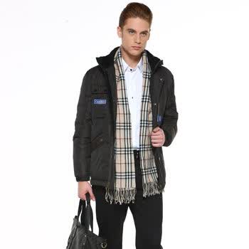 卡帝乐鳄鱼cartelo男装冲锋衣中长款羽绒服1616 深灰色 XXXL