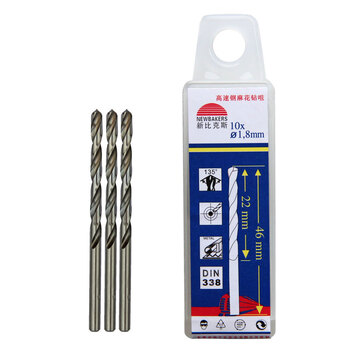 新比克斯(Newbakers) 1.8mm 10支装专业高速钢麻花钻头 手电钻钻头