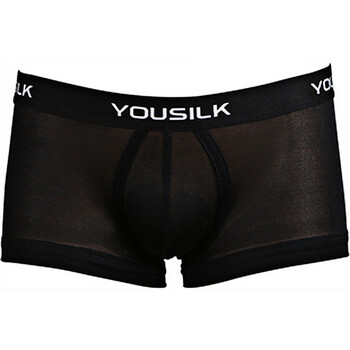 YOUSILK优丝珈蚕丝真丝男款平角内裤春夏超透气简约舒适款 2P0B02 黑色 XXL