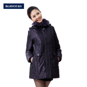 蓝冰11新款羽绒服 女士 貉子毛条 ^@^BA62070 宝蓝色 175/XXL