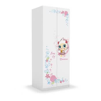 酷漫居 高档家具 麦咭美人鱼 衣柜 家具品牌 儿童家具 樱桃色 三门衣柜