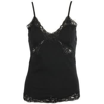 YOUSILK优丝珈棉氨纶吊带背心 女士高弹力休闲运动舒适内衣 1I0M08 黑色 L