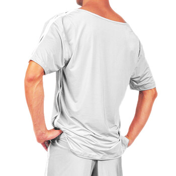 Hb春夏款优质高品位轻薄家居服男士短袖上衣 浅灰 L