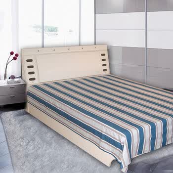 娜依天 家纺纯棉色织粗布 双人床单 浅灰蓝 200cmx230cm