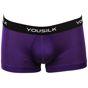 YOUSILK优丝珈蚕丝真丝男款平角内裤春夏超透气简约舒适款 2P0B02 紫色 XXL