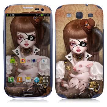 IdeaSkin 三星 I9300 Galaxy SIII/I9308/I939 朋克女孩与猪 外壳保护套皮贴膜 DCUC402031