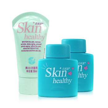 贞采源 Skinhealthy美白保湿旅行三件套 美白洁面乳30ml*清透美白爽肤水30g*美白保湿精华乳30g