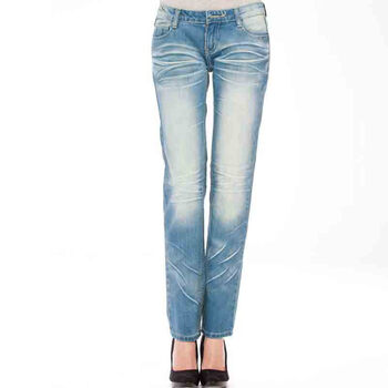 麦考林Jeans 女装 都市丽人艺术直筒牛仔 SF122584 牛仔兰35 29
