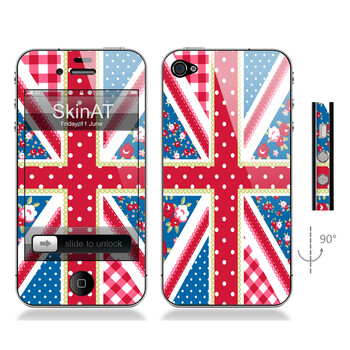 SkinAT iPhone4/4s手机正背面贴膜 英国旗 森系米字旗3 iphone 4S