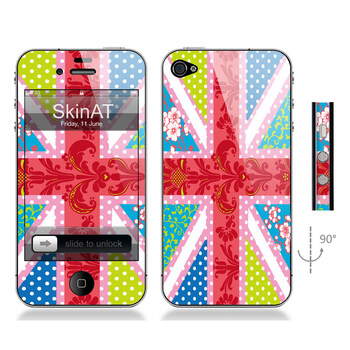 SkinAT iPhone4/4s手机正背面贴膜 英国旗 森系米字旗5 iphone 4