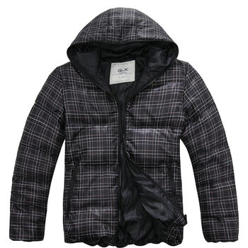 Q&X凯安斯 韩版时尚休闲羽绒服 9120402110 黑色 XXL