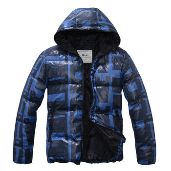 Q&X凯安斯 韩版时尚休闲羽绒服 9120401810 蓝色 XXL