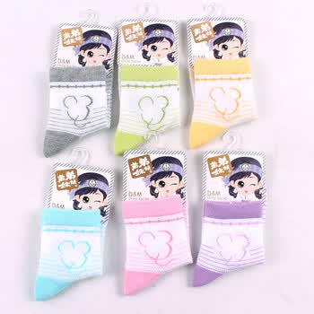 弟弟妹妹DDMM学生袜系列之米奇DM806-1女学生袜20-22CM（10-12岁）网眼棉袜6双装