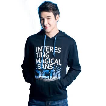 【森马 semir】男款前胸印花时尚长袖卫衣001151002 黑色 XL