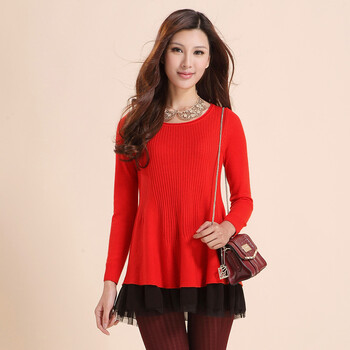 三彩2012专柜同步款冬装 甜美<em>裙摆毛衣</em>S1241