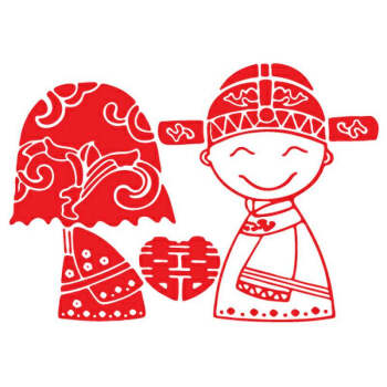 个性一百拜堂成亲喽cai1002婚房装饰贴结婚用品必备卡通拉花不干胶