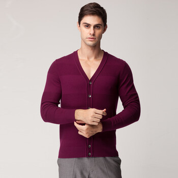 DECLASSIE 秋冬新品男士<em>羊绒</em>衫 V领长袖纽扣