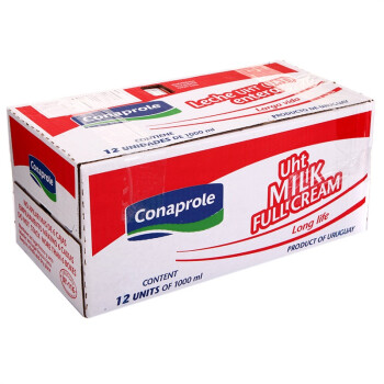  乌拉圭 Conaprole 卡贝乐超高温灭菌全脂纯牛奶1L*12盒　